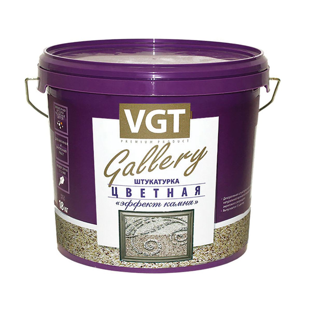 Штукатурка цветная мелкозернист. "эффект камня"  №3 базальт 14 кг (1) "vgt gallery"