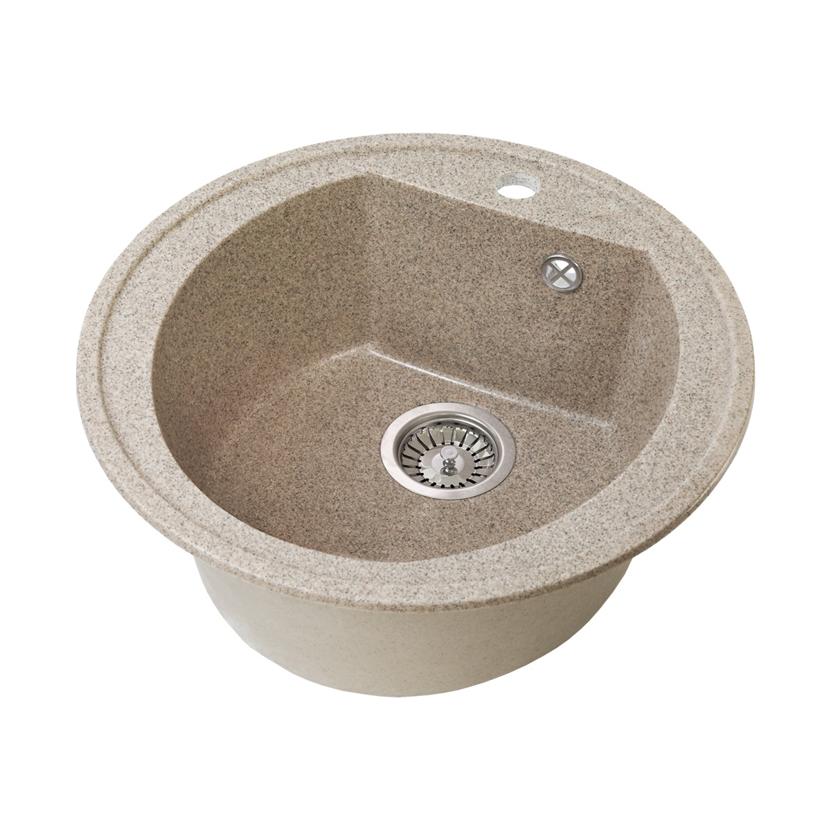 Мойка для кухни врезная искуств. камень gs-07-302 d-500 мм песочная "granstones"