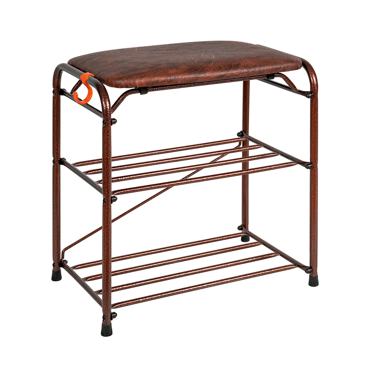 Подставка для обуви "альфа 13" 2 полки с сиденьем (450*300*480 мм) медный антик (1) пдоа13с м