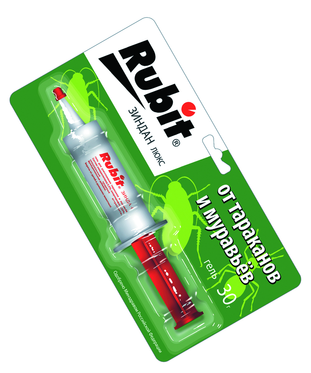 Средство от тараканов и муравьев "зиндан люкс" шприц гель 30 г (40)  "rubit"