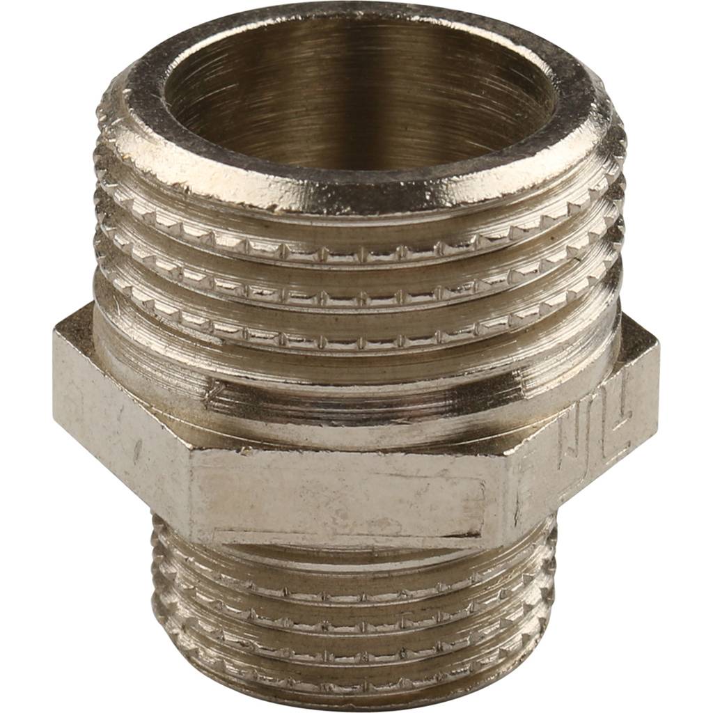 Ниппель резьбовой НР 3/4" x 1/2" никель TIEMME