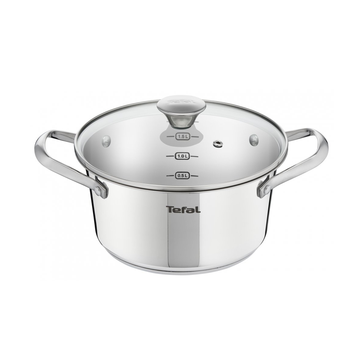 Кастрюля нержав. "simpleo" 4,8 л, стекл. крышка 24 см, ручки бакелит (1/2) "tefal" b9074674