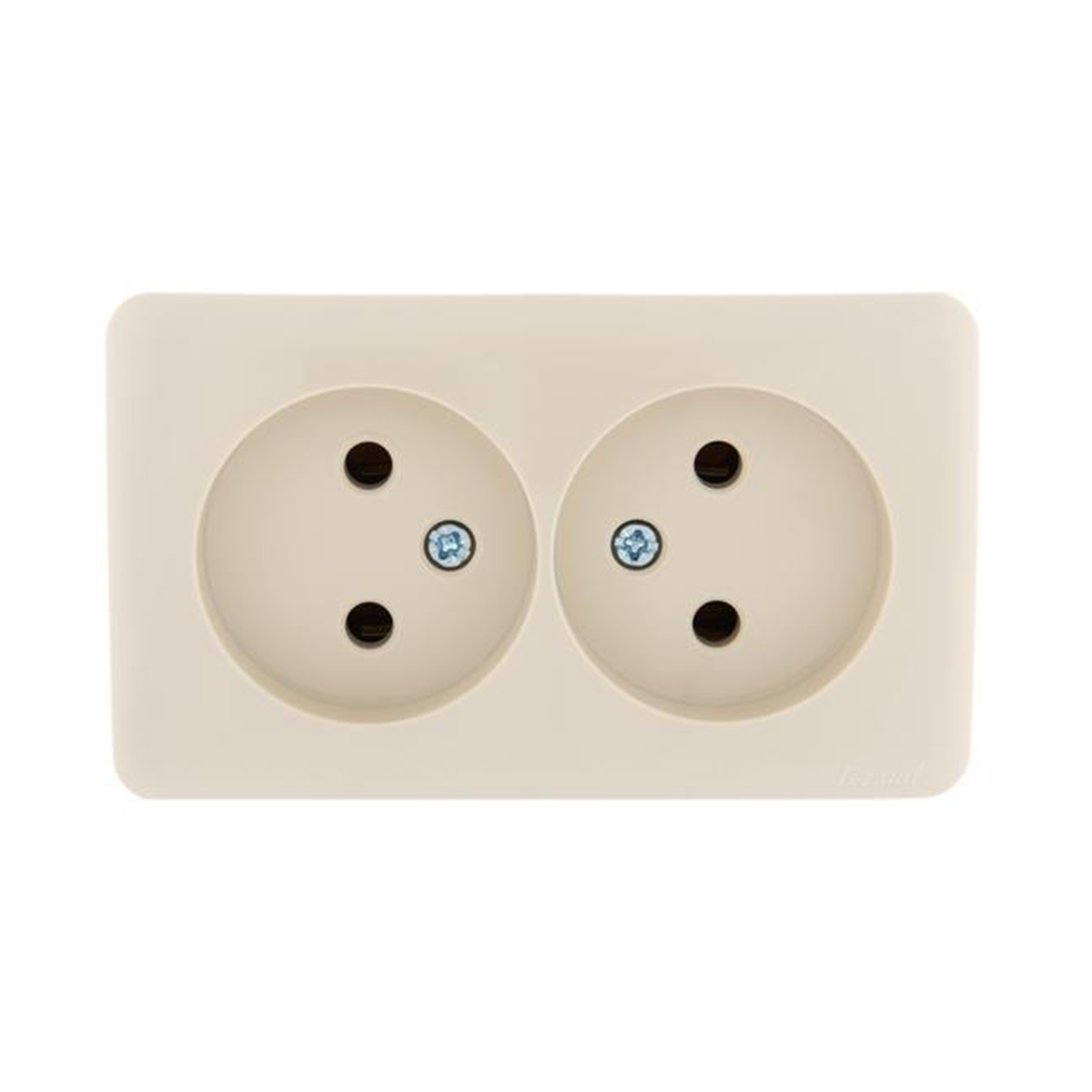 Розетка открыт. уст. "viola" 2-х местн. (керамика) кремовый (1/12/144) "lezard" 751-0300-128