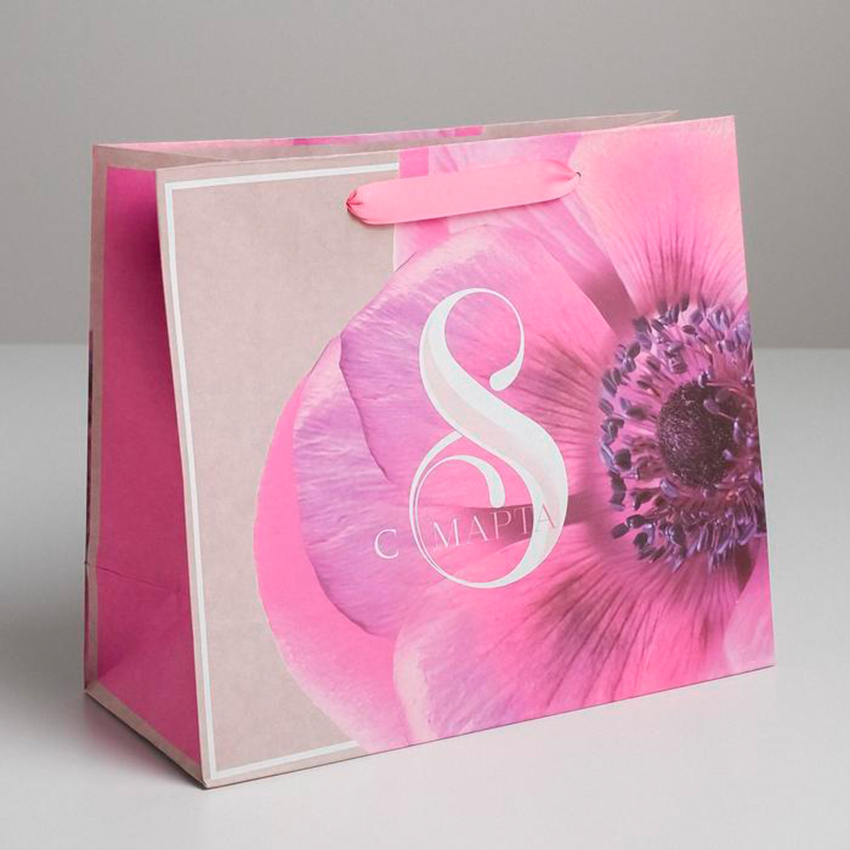 Пакет подарочный крафтовый "волшебный праздник" 27*23*11,5 см (1/3/270) "дарите счастье" 5165249