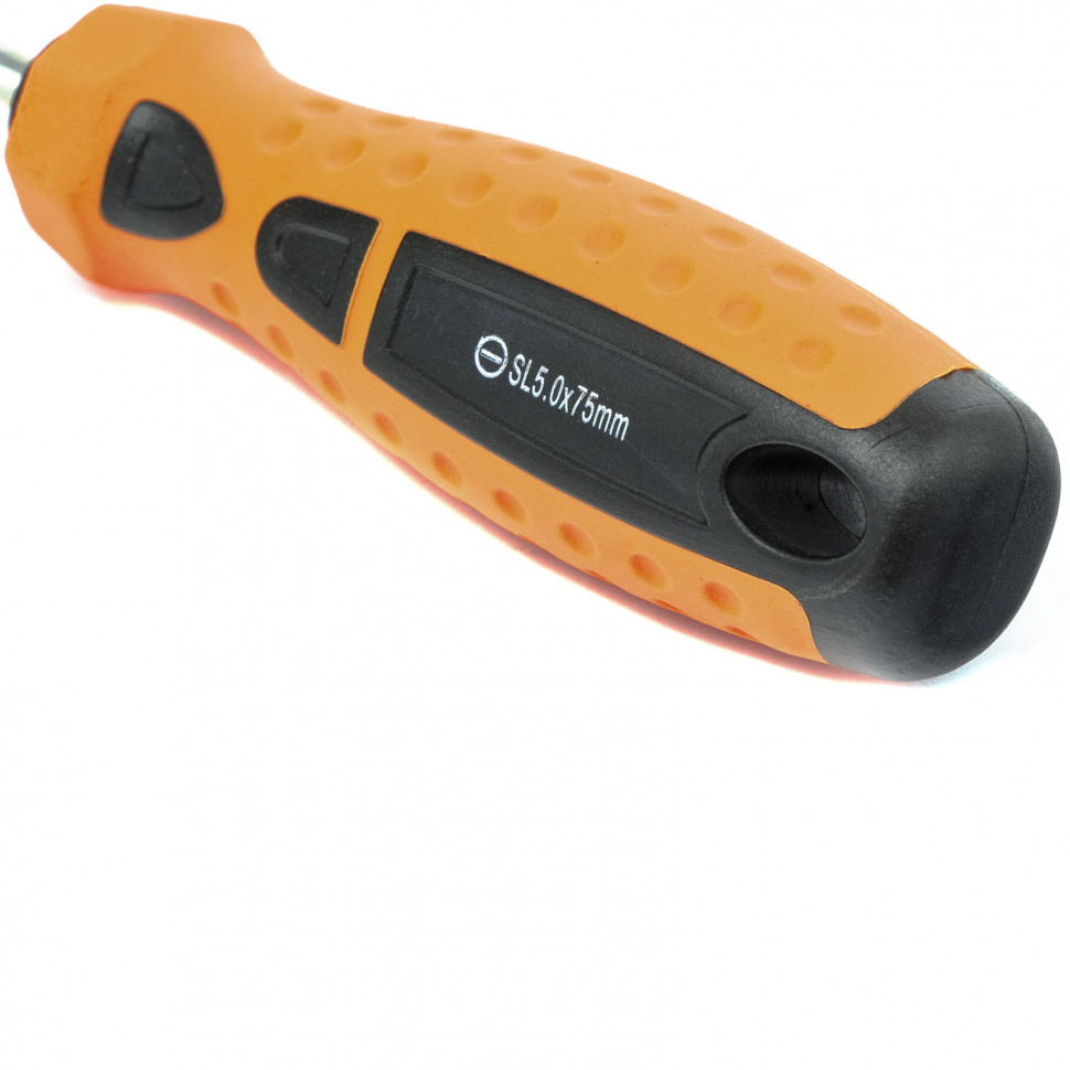 Отвертка "Point", SL5 х 75 мм, CrV, двухкомпонентная рукоятка Sparta (11765)