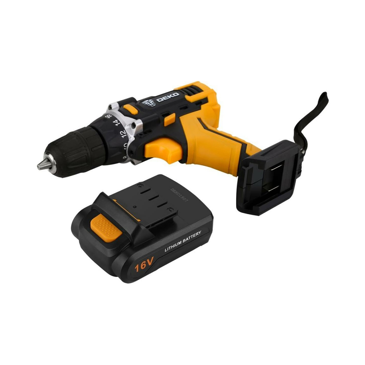 Дрель-шуруповерт аккум. dkcd16fu-li с набором инструментов 63 предм., 2 аккум. "deko" 063-4099