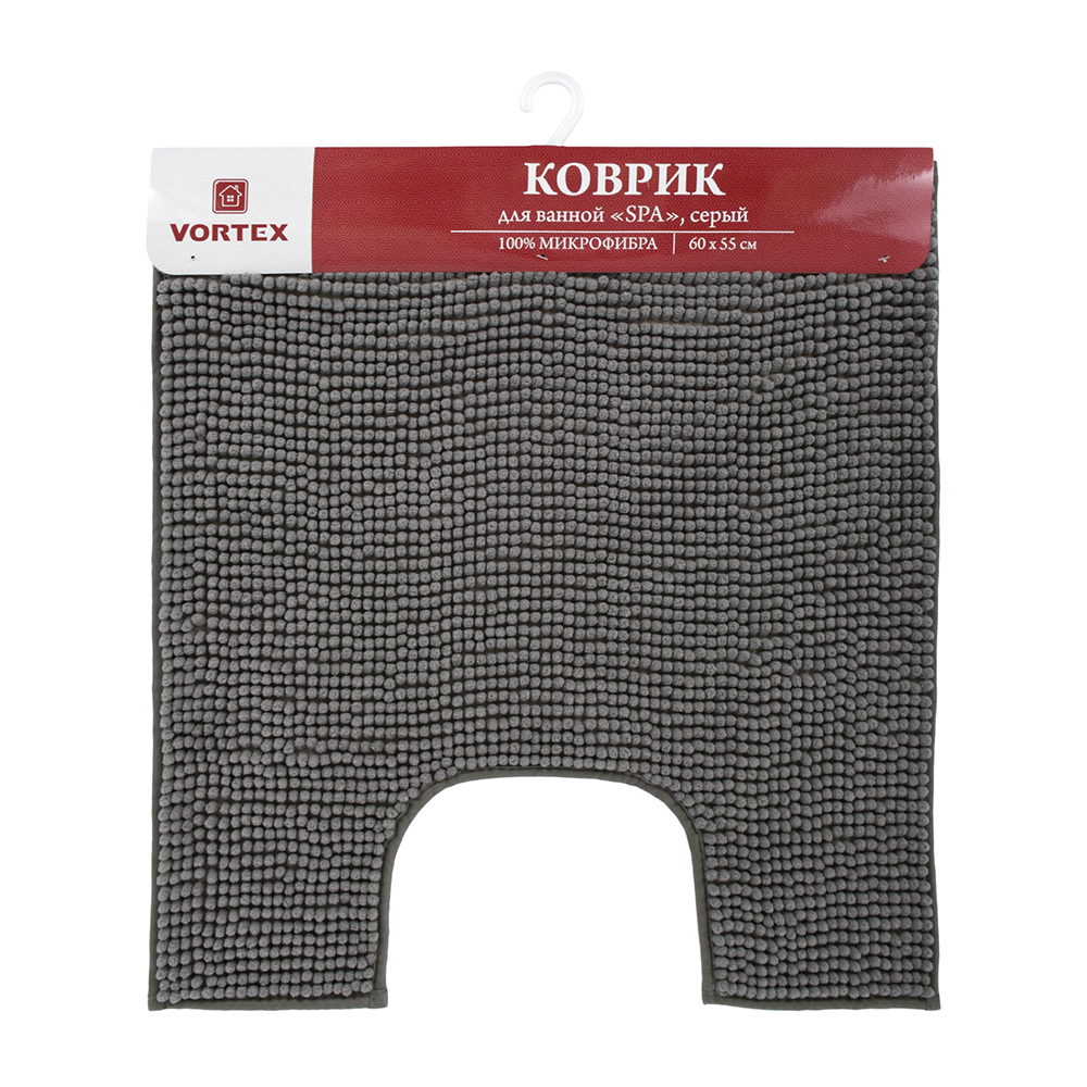 Коврик для туалета "spa" 60*55 см (серый) (1/10) "vortex" 24268