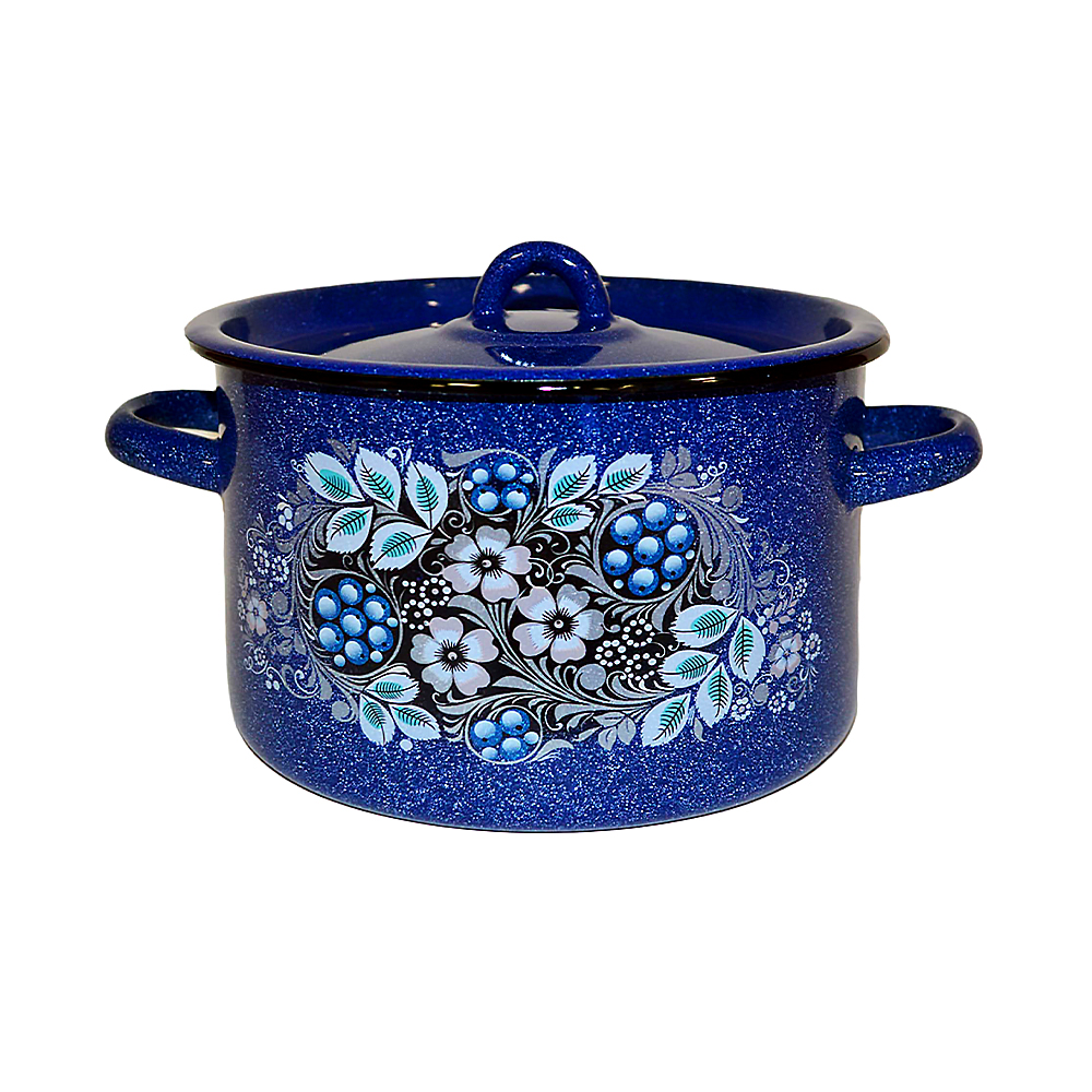 Кастрюля эмалиров. с крышкой декор. 7 л (1/2) "стальэмаль"  1с18с