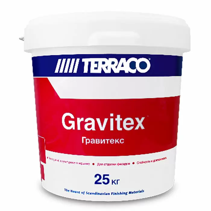 TERRACO GRAVITEX MICRO штукатурка декоративная с мелкой текстурой, акриловая, шагрень (25кг)