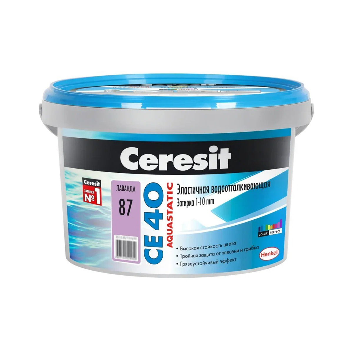 Затирка  №87 aquastatic  се 40  лаванда ведро 2 кг (1/12) "ceresit"