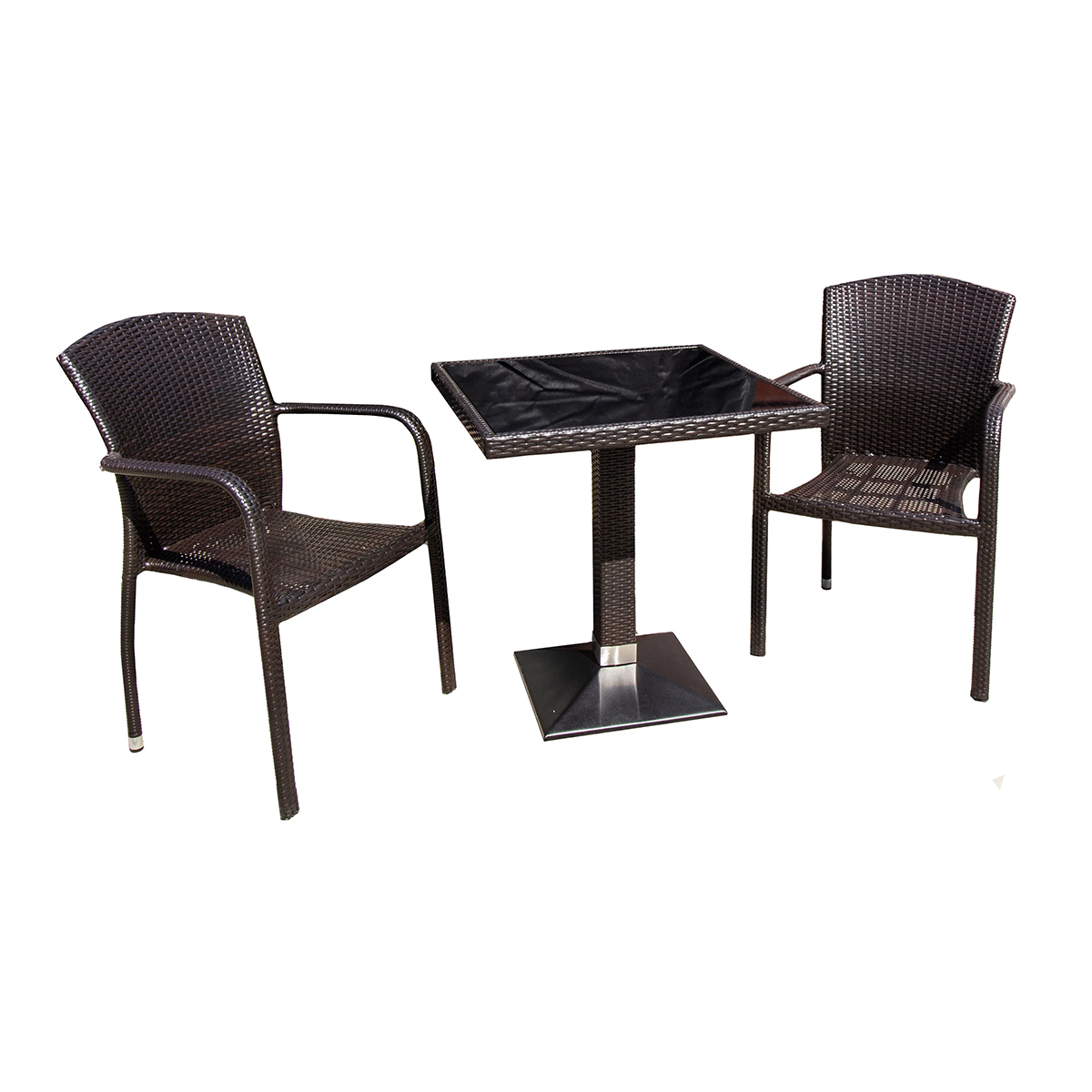 Комплект садовой мебели "амиго мини" (стол, 2 кресла) коричневый (1) "garden story" y-352/t356c
