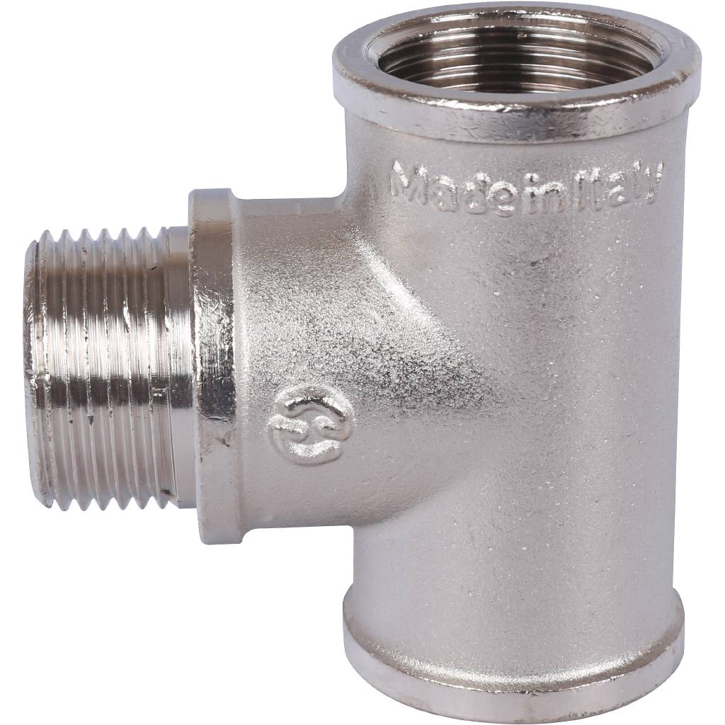 Тройник резьбовой ВН 3/4" никель STOUT