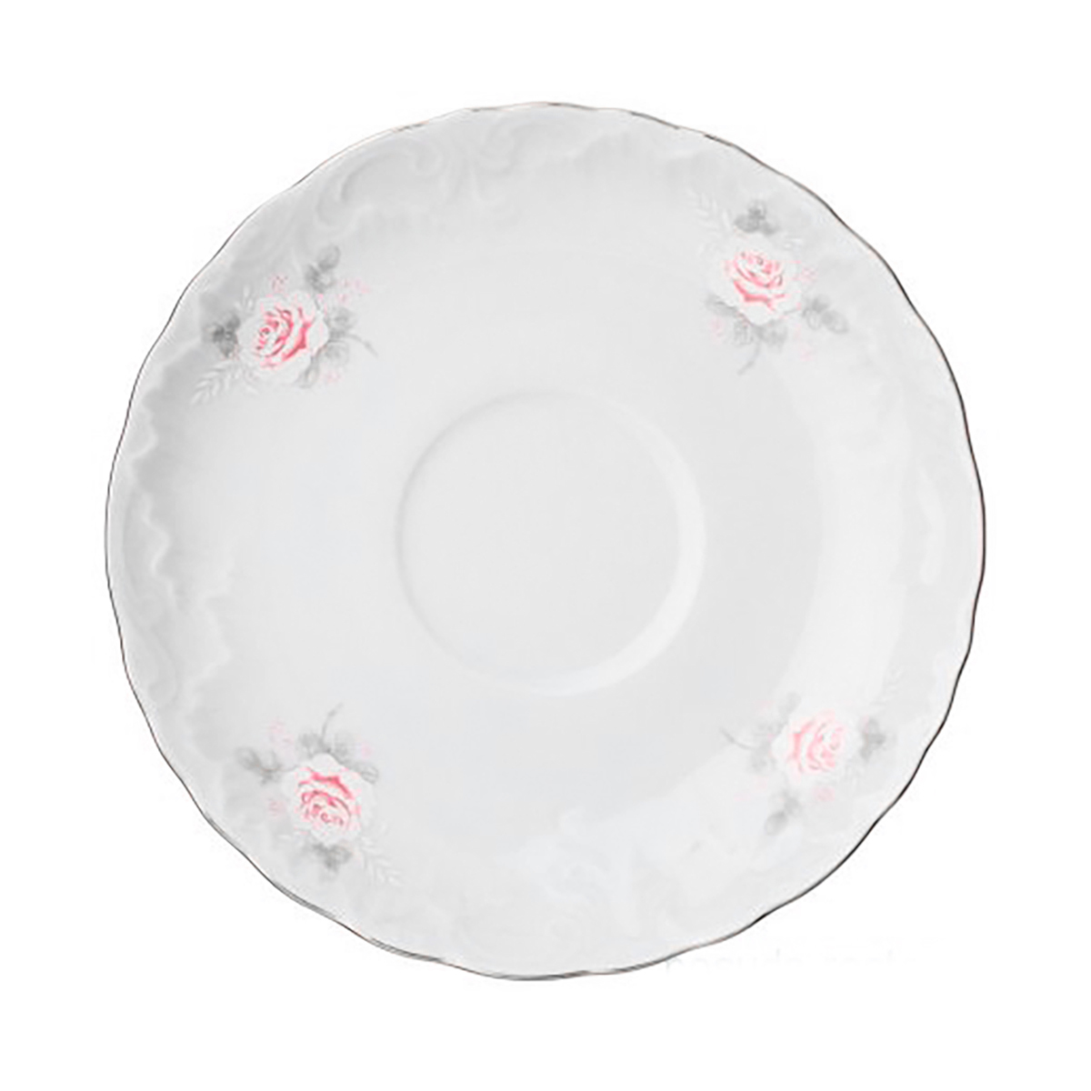 Блюдце "rococo" бледная роза 12,5 см (6/36) "cmielow" omdz23-рококо-8