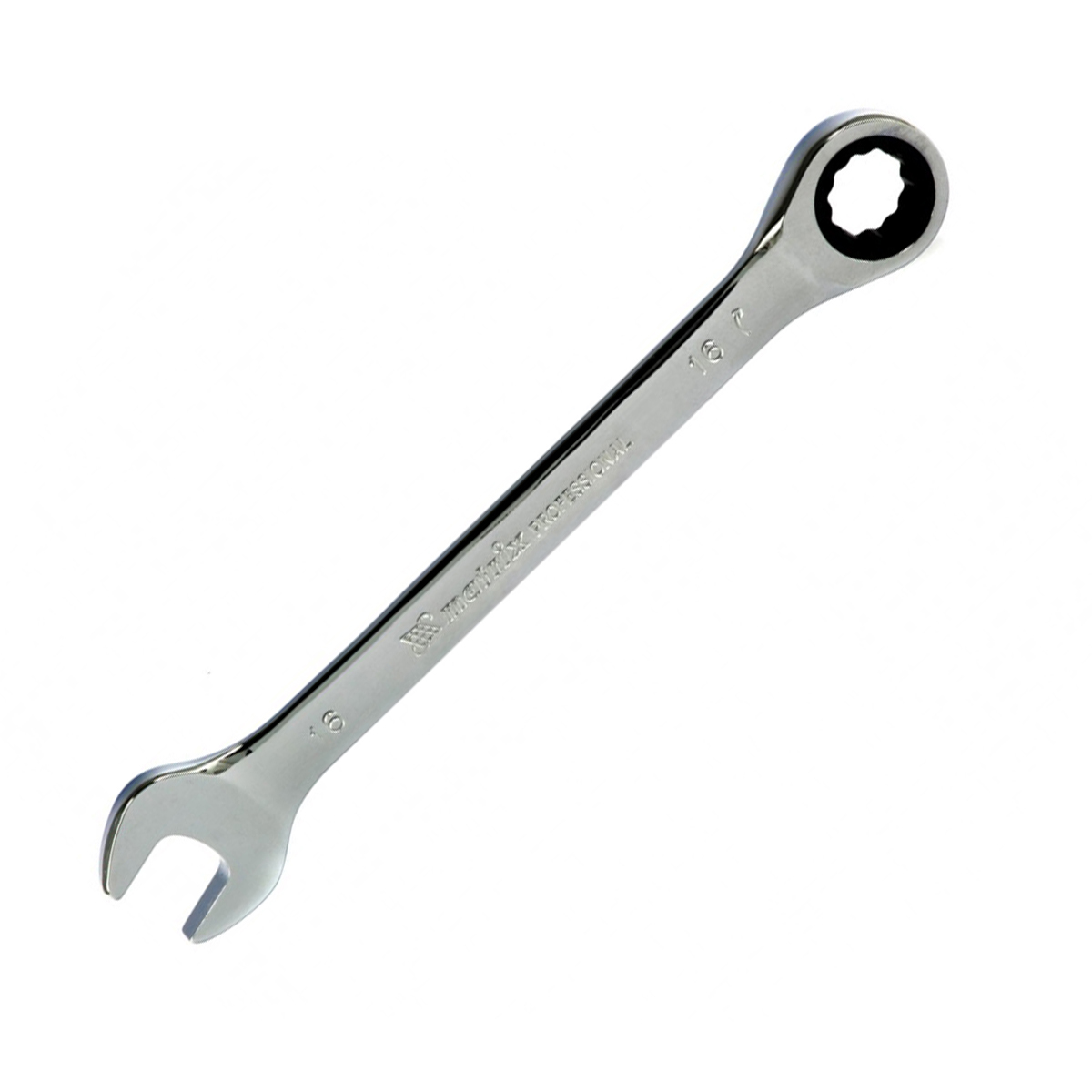 Ключ комбинированный с трещоткой 16 мм, зеркальн. хром (1/120) "matrix professional"