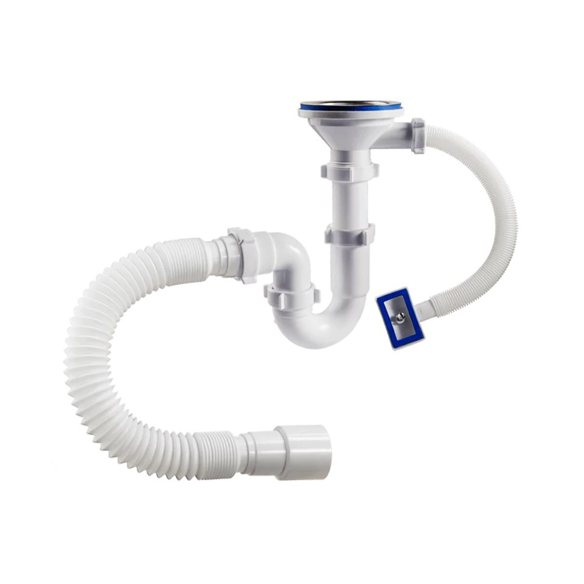 Сифон 3 1/2" х 40 мм с переливом и гофротрубой (1/25) "orio" s-41079