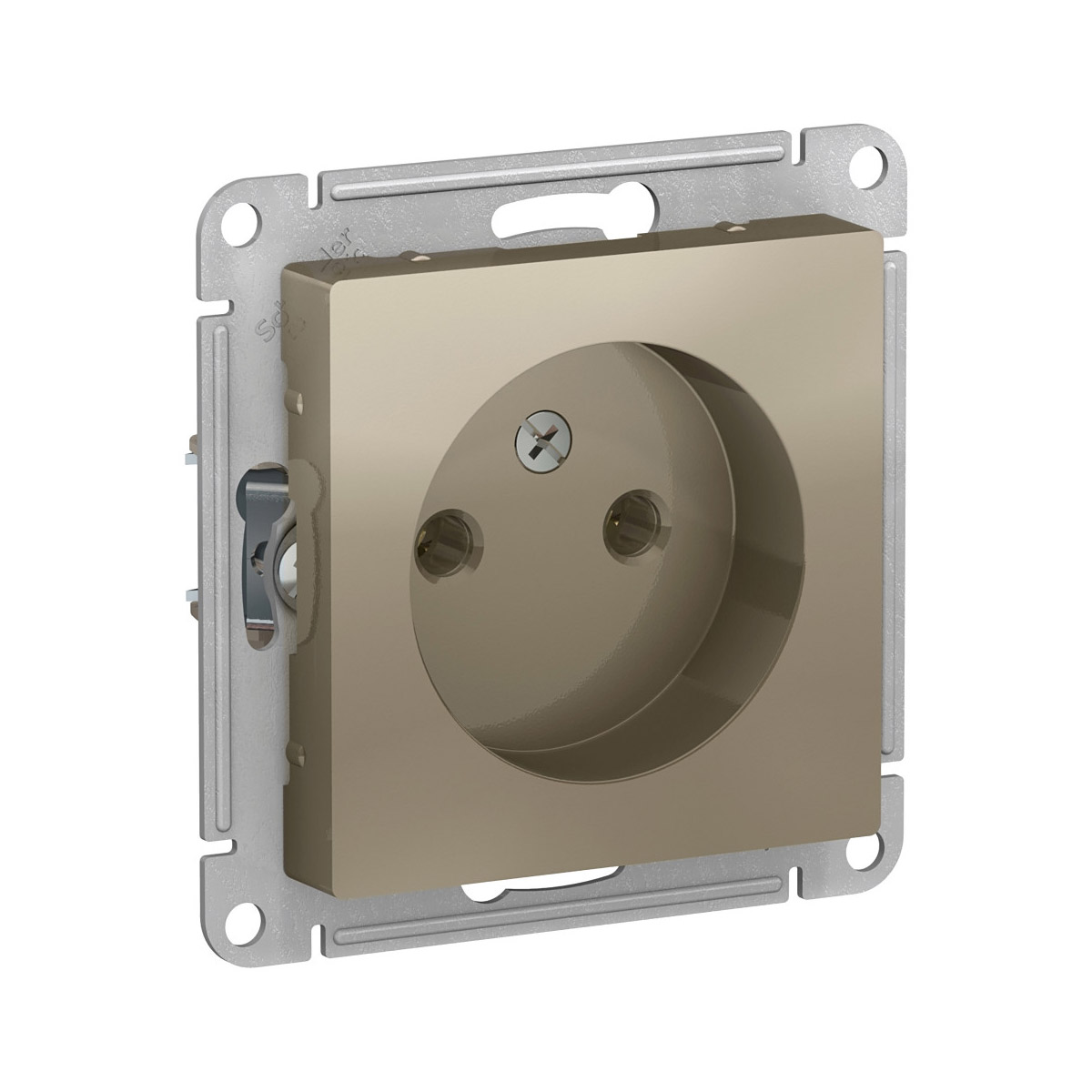 Розетка "atlasdesign" 1 местн. (механизм) 16а, шампань (1/10/60) "schneider"