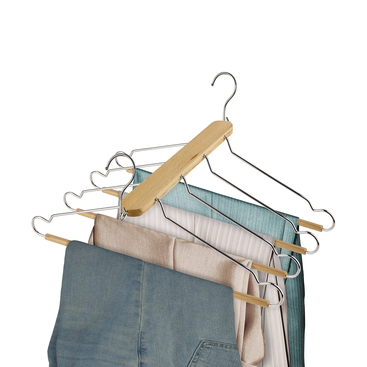 Вешалка-трансформер 4-х уровневая, натур. (1/24) "valiant" 18082