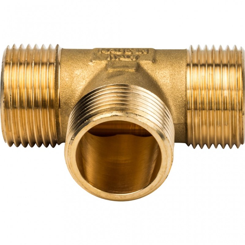 Тройник резьбовой НР 1" латунь STOUT