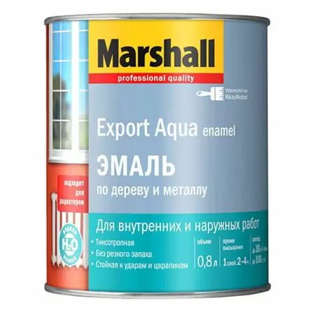 MARSHALL EXPORT AQUA ENAMEL эмаль на водной основе, универсальная, полумат, темно-коричневая (0,8л)