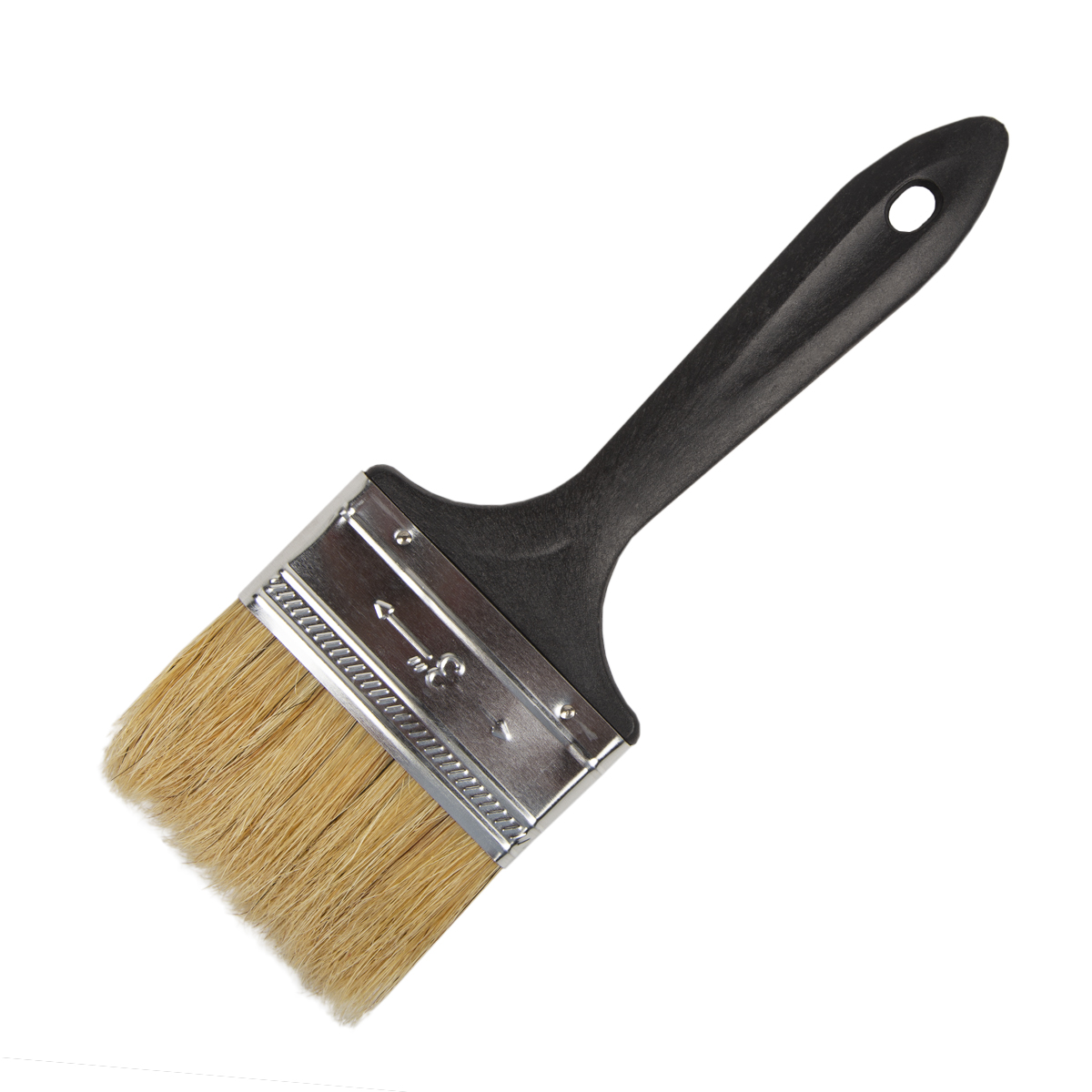 Кисть плоская №3 /75 мм  (12/360) натур. щетина, пласт.ручка "krafor" 003-0030