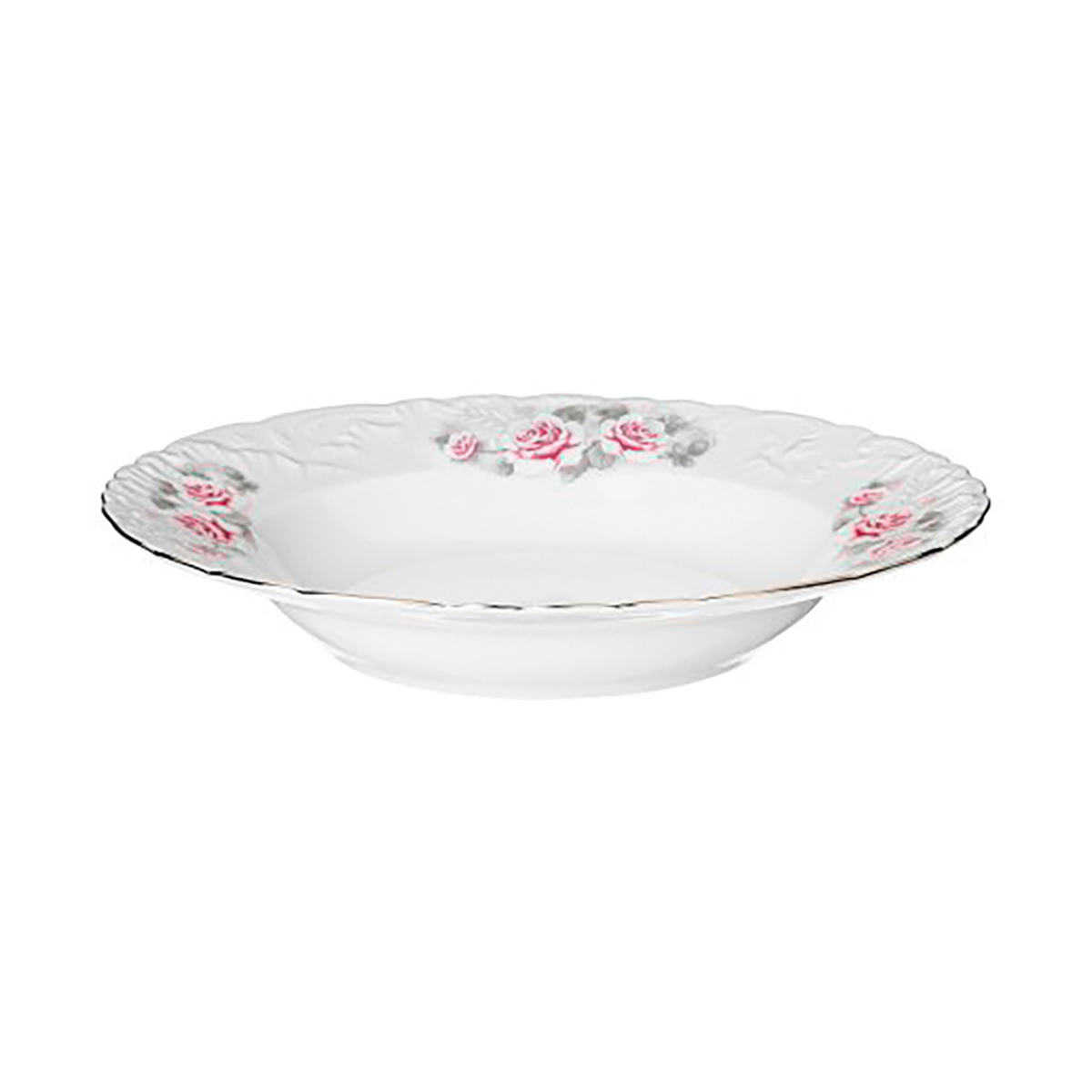 Тарелка суповая "rococo" бледная роза 22,5 см (1/6/36) "cmielow" omdz23-рококо-22