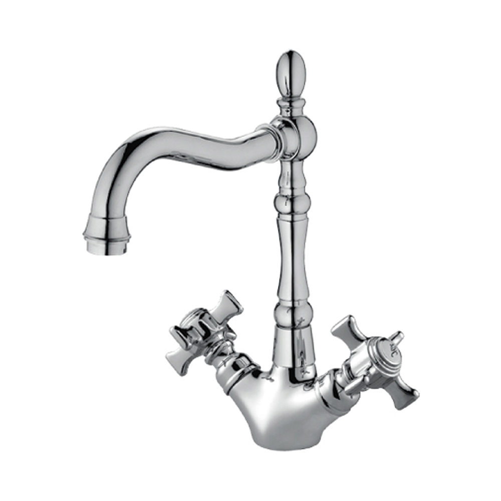 Смеситель для кухни  z02-72  высокий поворотн. излив, двухвентильный (1/12) "rossinka"