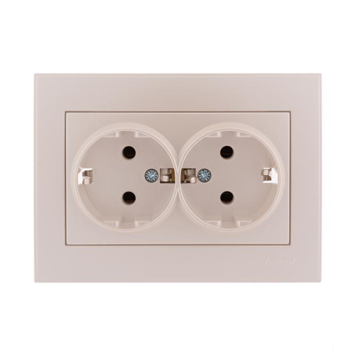 Розетка "rain" 2-х местн. с заземл. (керамика) жемчужно-белый (1/10/120) "lezard" 703-3030-127
