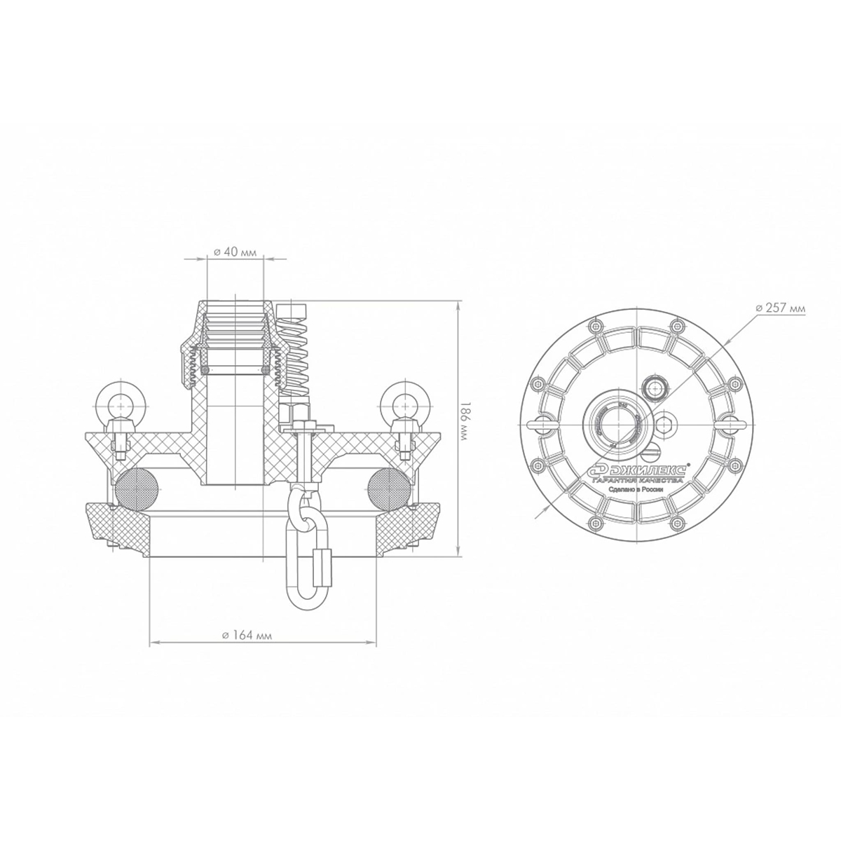 Оголовок скважинный "осп 140-160/40" (1) "джилекс"