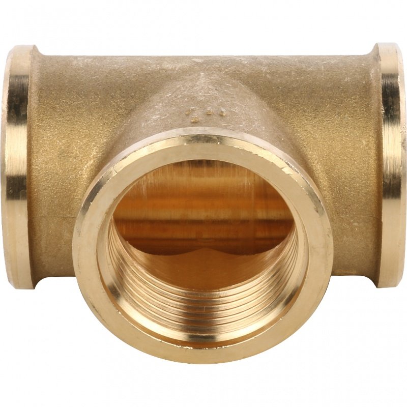 Тройник резьбовой ВР 1" латунь STOUT