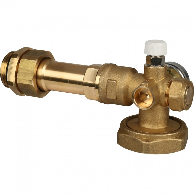 Смесительный узел STOUT 1" с термостатическим клапаном, без насоса