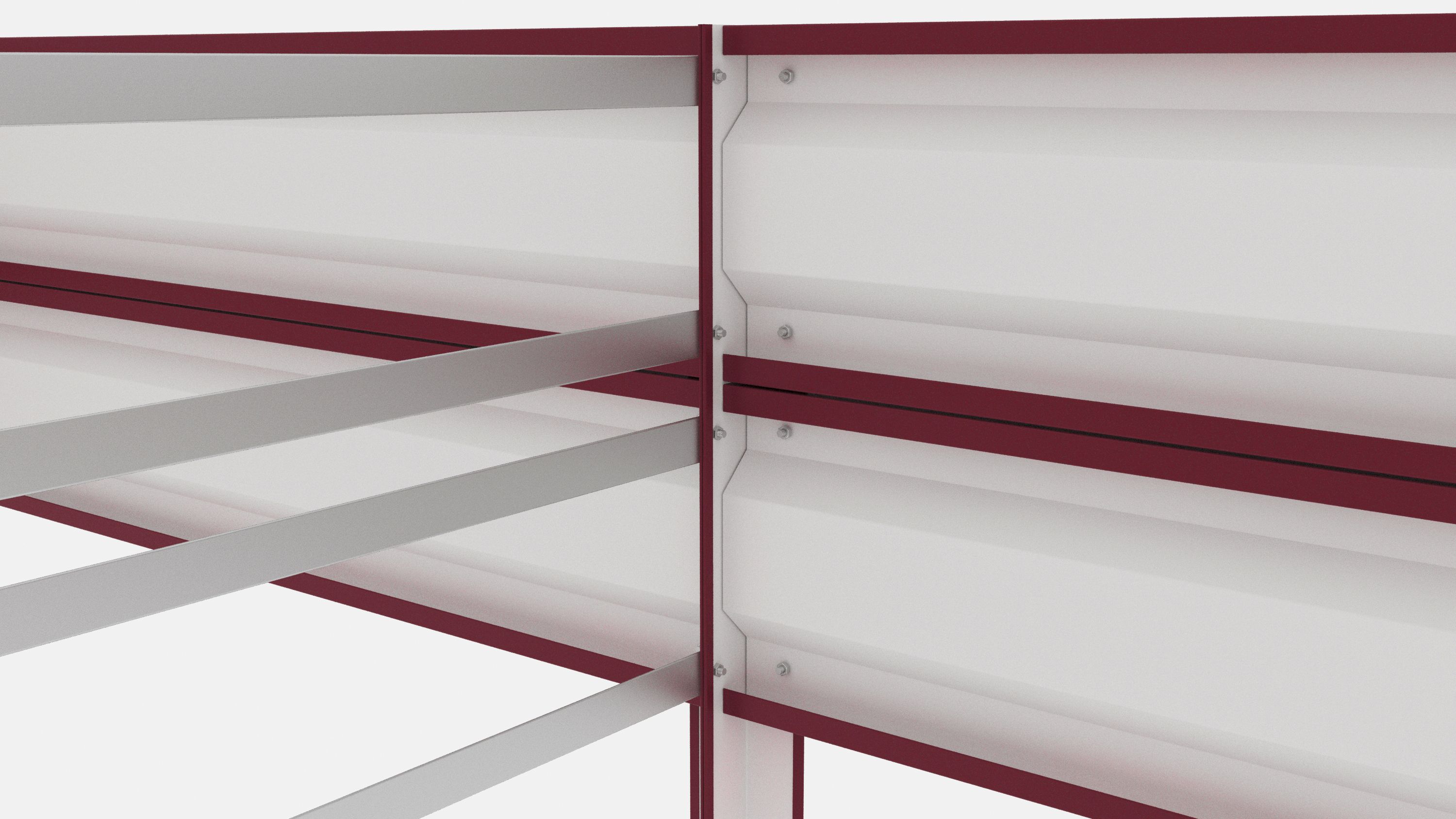 Грядка оцинкованная с полимерным покрытием Усиленная (с ребрами жесткости) , металл 0.6 мм, длина 10 м, ширина 0.5 м, высота 0.4 м, цвет Вишня