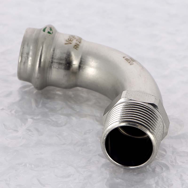 Угол пресс-Н 22x3/4" нержавеющая сталь Sanpress Inox VIEGA