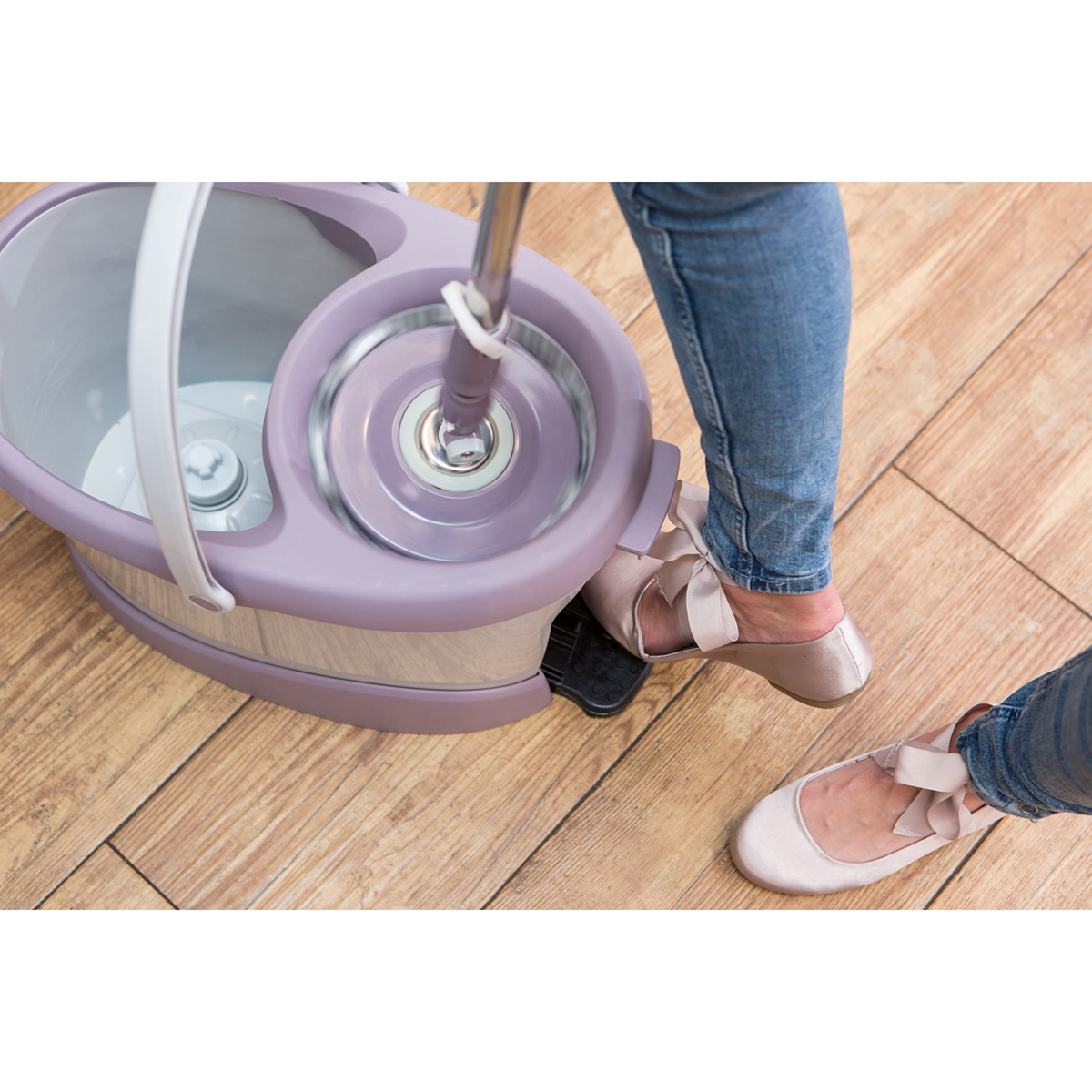 Комплект моп "speed max" вращающийся отжим, швабра круглая (1/2) "york"