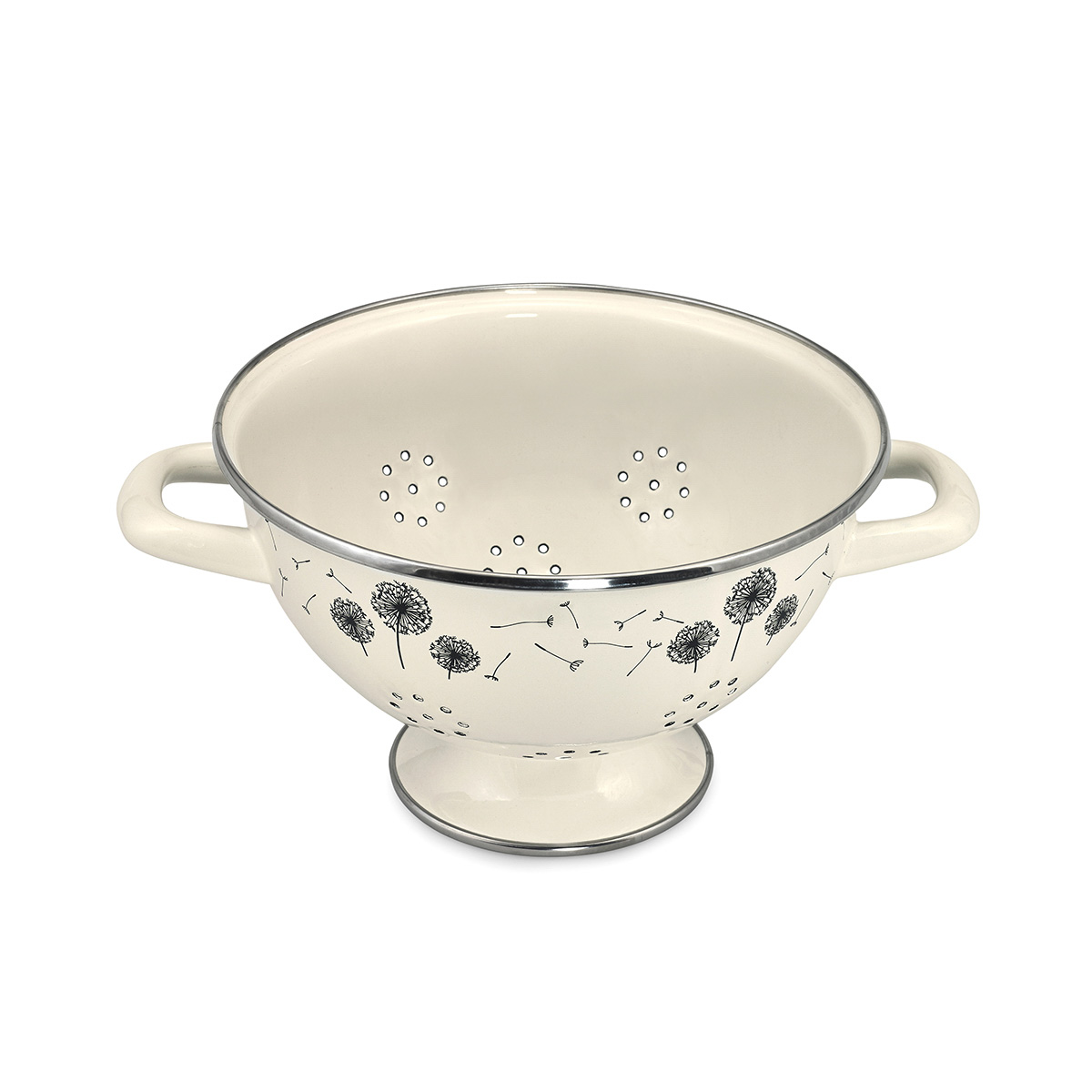 Дуршлаг эмалиров. "одуванчик" 2,5 л на ножке, с двумя ручками (1/6) "metrot"