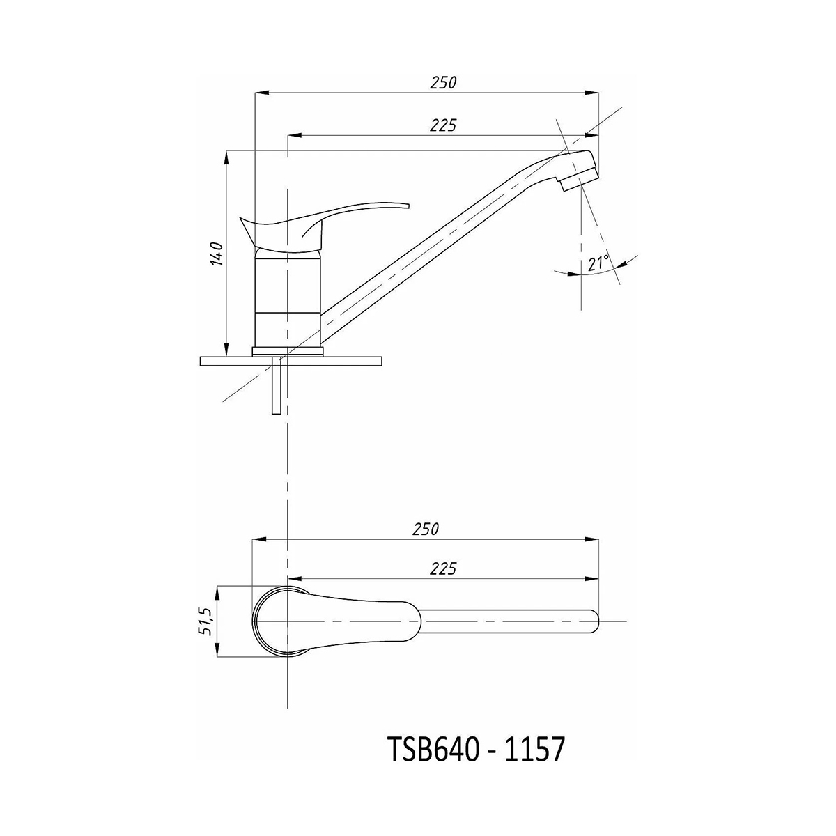Смеситель для кухни "tsarsberg" 640-1157 (1/10) "профсан"