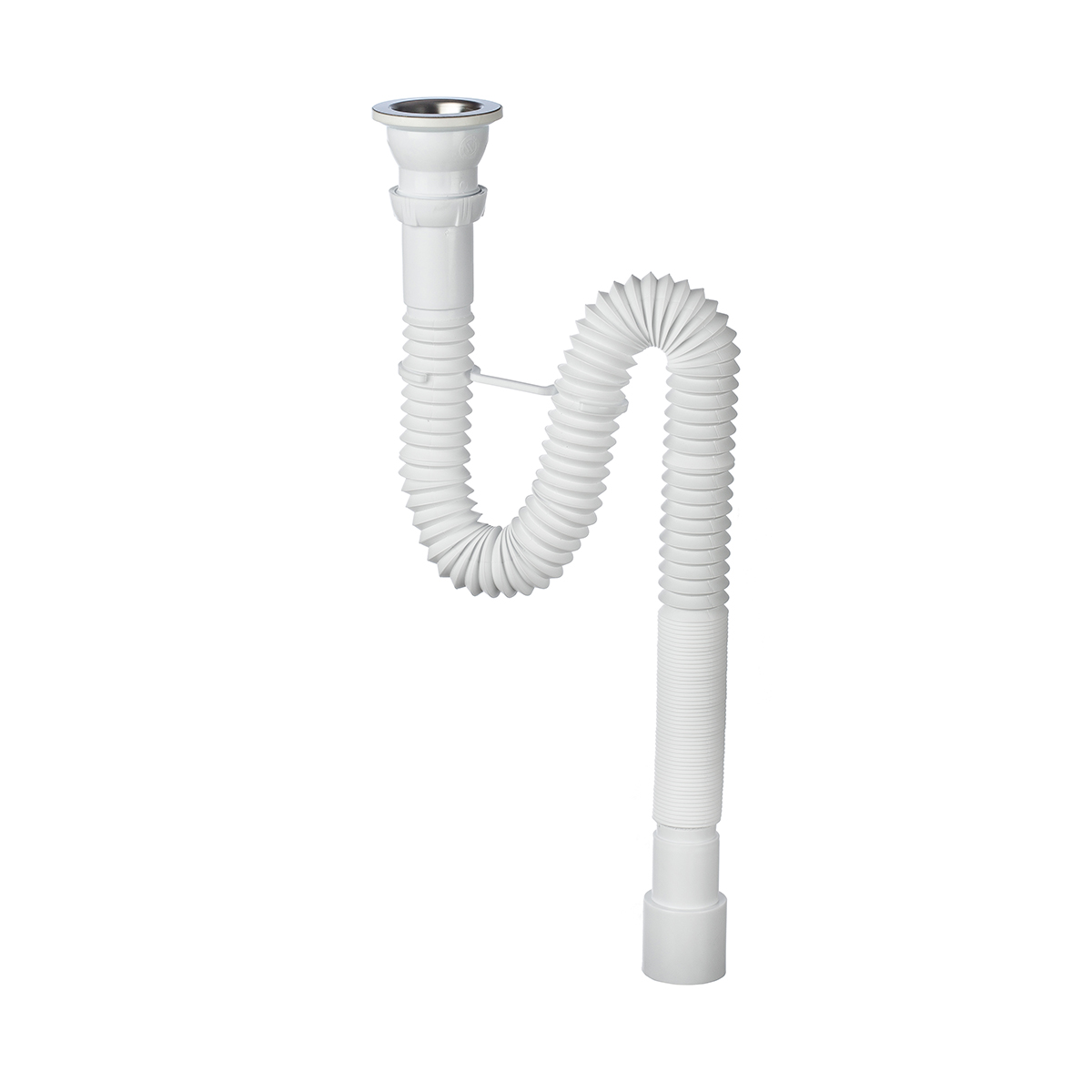 Сифон гофр. выпуск 1 1/2" х 40/50 мм 1200 мм с хомутом жесткости (1/60) "wirquin"