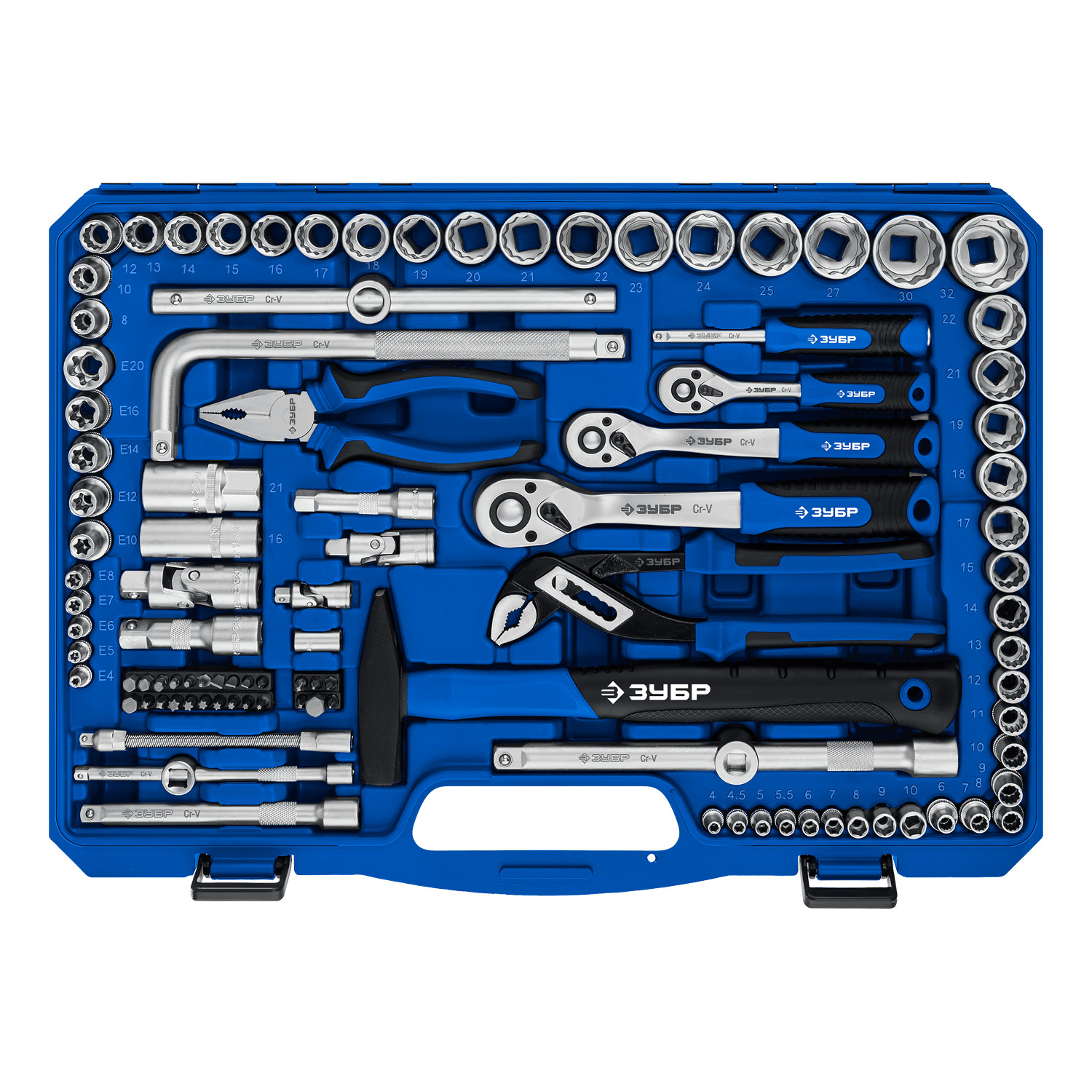 ЗУБР Универсал-142, 142 предм., (1/2″+ 3/8″+ 1/4″), универсальный набор инструмента, Профессионал (27670-H142)