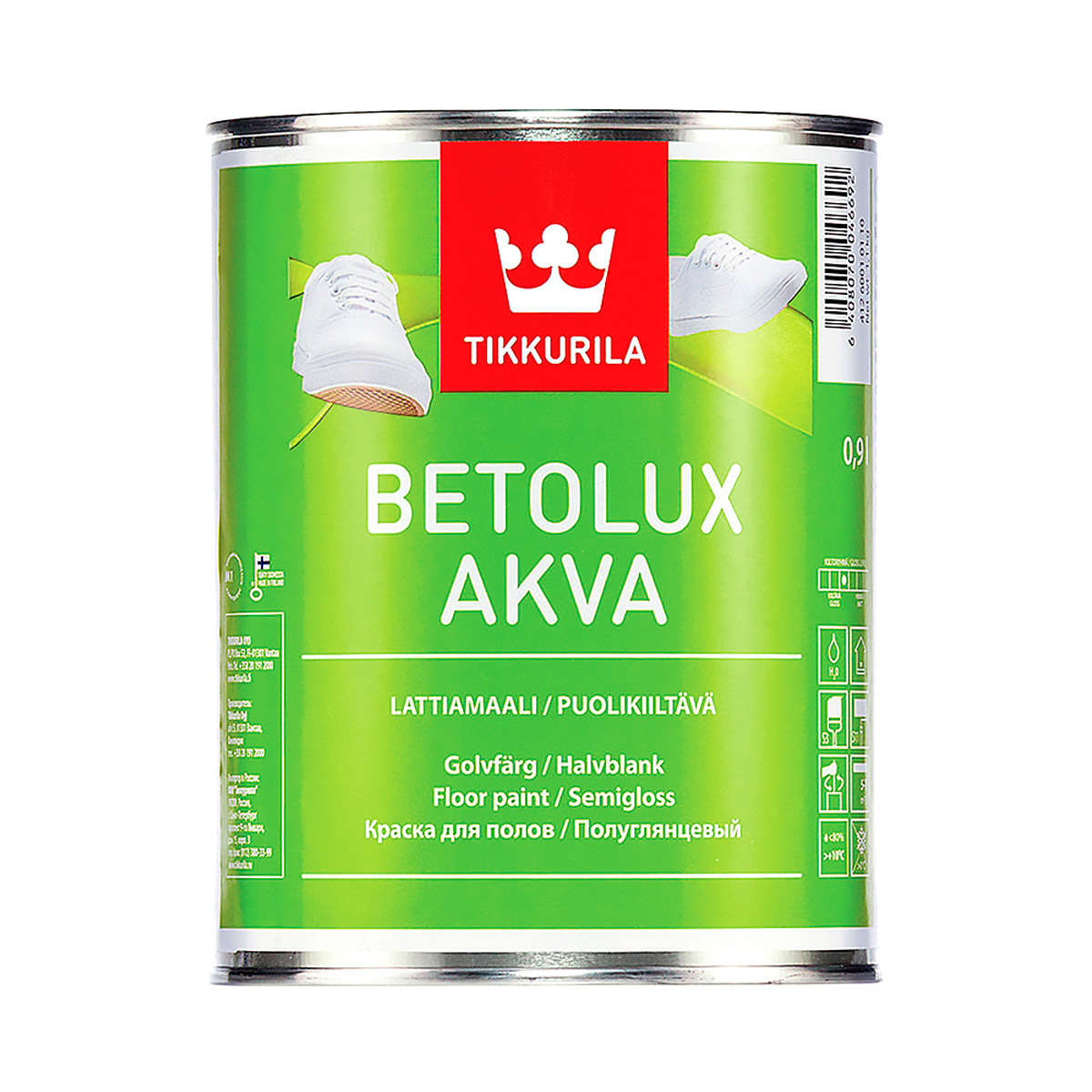Бетолюкс аква база с  0,9 л (1/3)  краска для пола полиуретано-акрилатная "тиккурила"