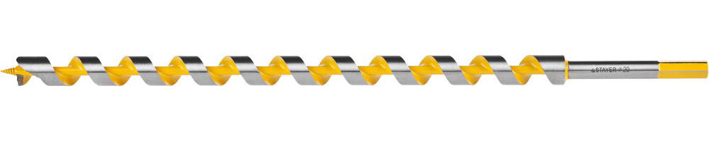 STAYER Spiral 20x450/360мм, сверло левиса по дереву, шестигранный хвостовик