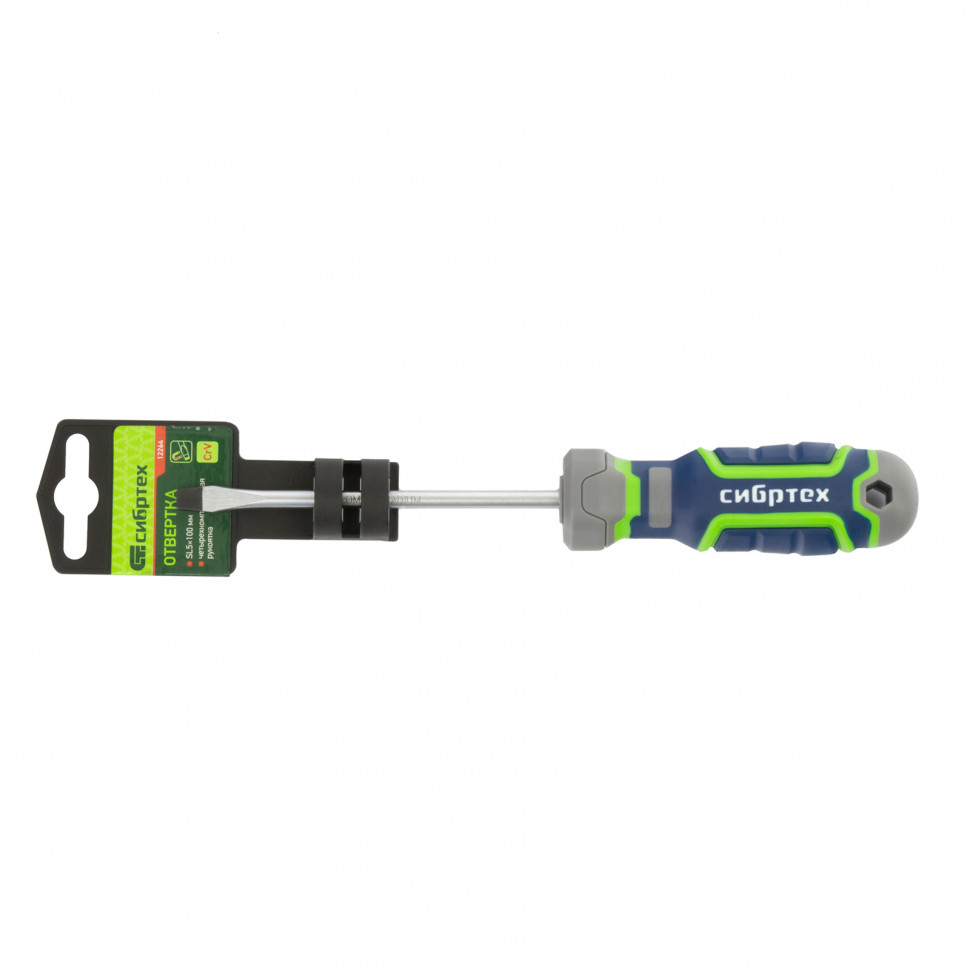 Отвертка SL5 х 100 мм, CrV, четырехкомпонентная рукоятка Сибртех (12264)