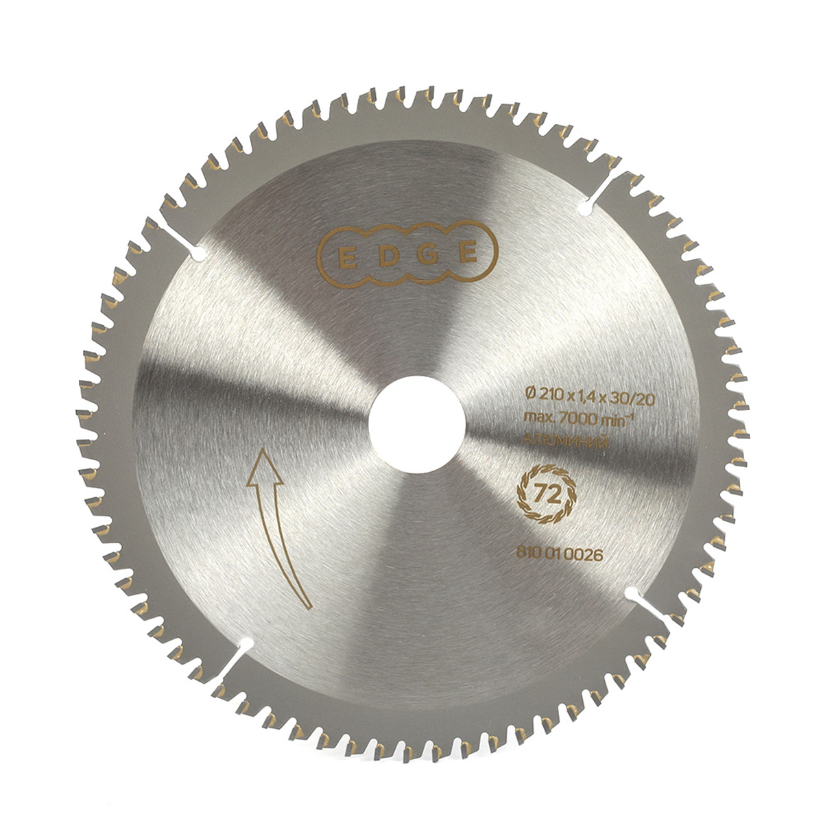 Диск пильный по алюминию 210 х 30/20, 72 зуба (1/50) "edge by patriot" 810010026