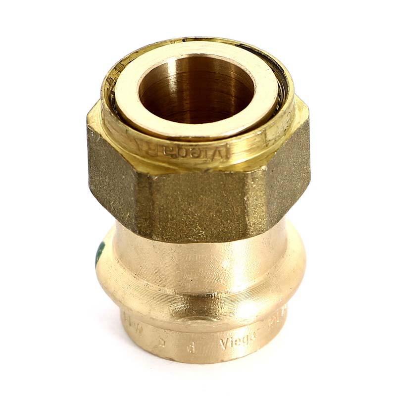 Муфта пресс-В с накидной гайкой и плоским уплотнением 22x3/4' Sanpress VIEGA