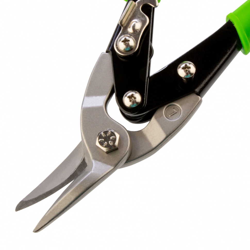 Ножницы по металлу, 250 мм, левый рез, сталь С55, двухкомпонентные рукоятки СИБРТЕХ (78338)