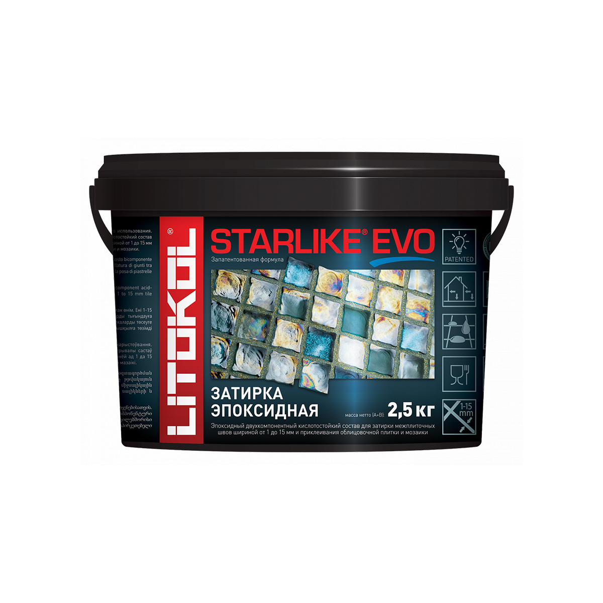 Затирка эпоксидная 2-х комп. "starlike evo" s.205 travertino, ведро 2,5 кг (1) litokol