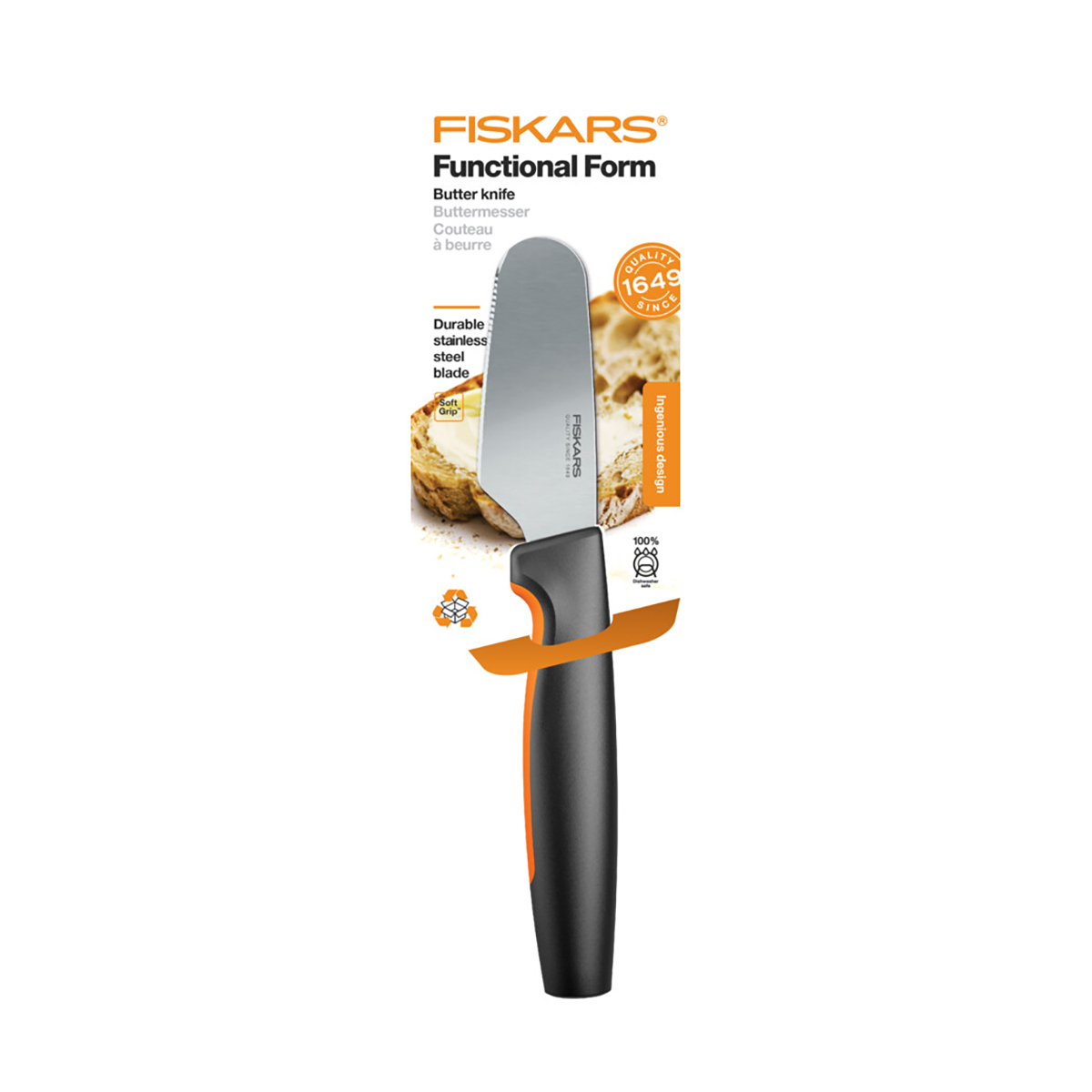 Нож для масла "functional form" 7,8 см (1/6) "fiskars" 1057546