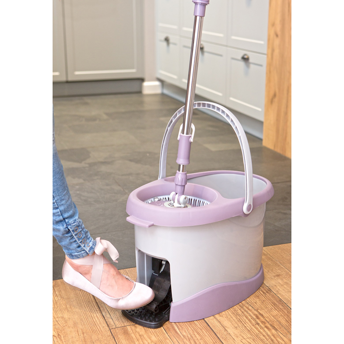 Комплект моп "speed max" вращающийся отжим, швабра круглая (1/2) "york"