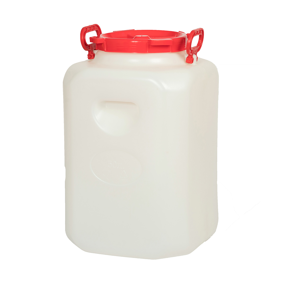 Бочка пласт. 50 л с крышкой и ручками квадратная (белая) (1/3) "радиан"