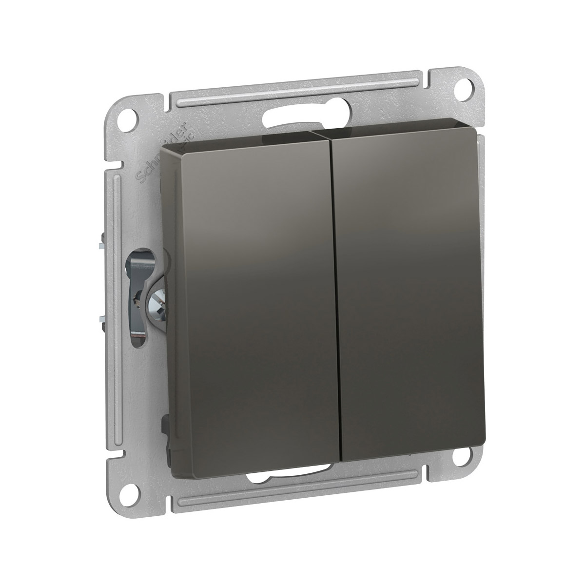 Переключатель "atlasdesign" 2-х кл. (механизм) 10а, стальной (1/5/20) "schneider"