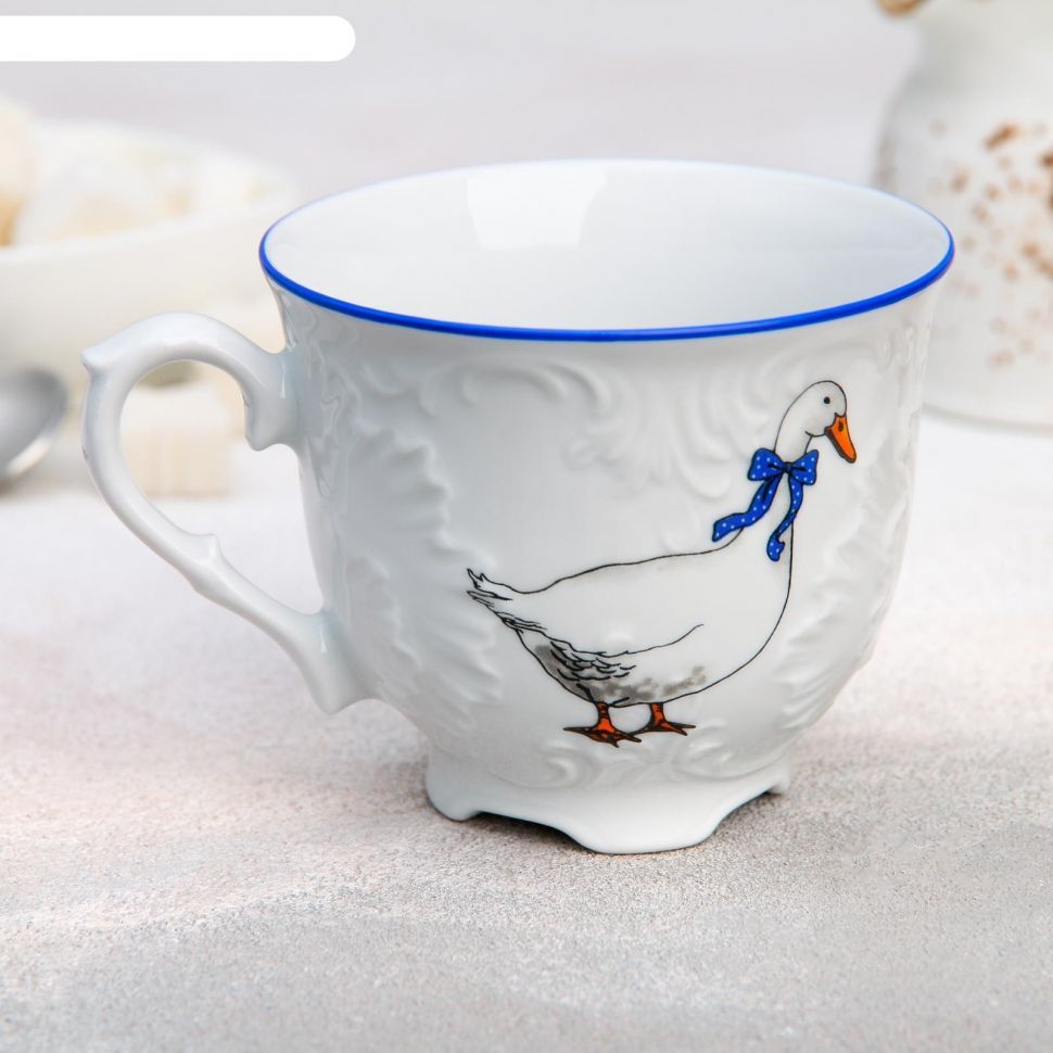 Чашка чайная "rococo" гуси 250 мл (1/6/36) "cmielow" omd666-рококо-42