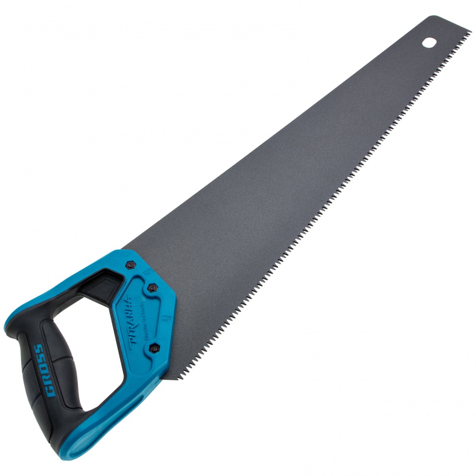 Ножовка по дереву "PIRANHA", 450 мм, 7 TPI, 3D-зуб, тефлоновое покрытие полотна, двухкомпонентная рукоятка Gross (24114)